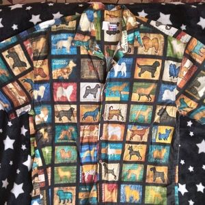 Men's button up crazy cool dog shirt